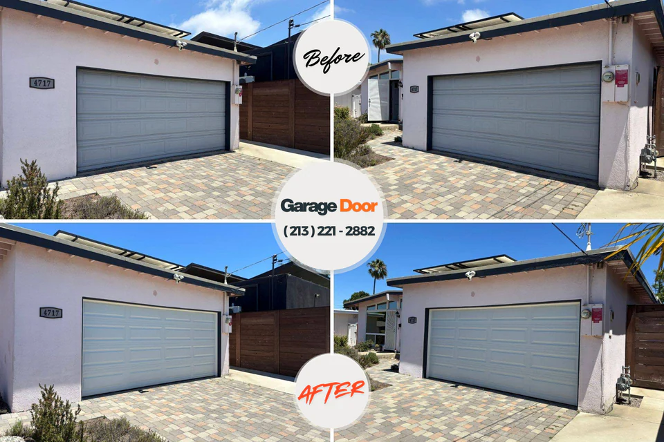 Before and after: garage door repair Mountain Lake Park, MD